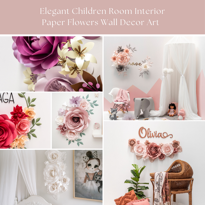Delicate Wonders for a Whimsical Haven: Transforming Baby Girls' Nurseries with Paper Flowers and Personalized Name Signs
