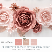 Blush paper flower set customised colour palette