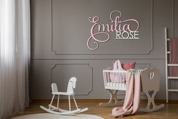 Custom name painted wood sign emilia rose in pink white australia