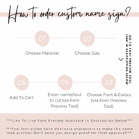 Design your baby room name sign with live font preview tool made in australia
