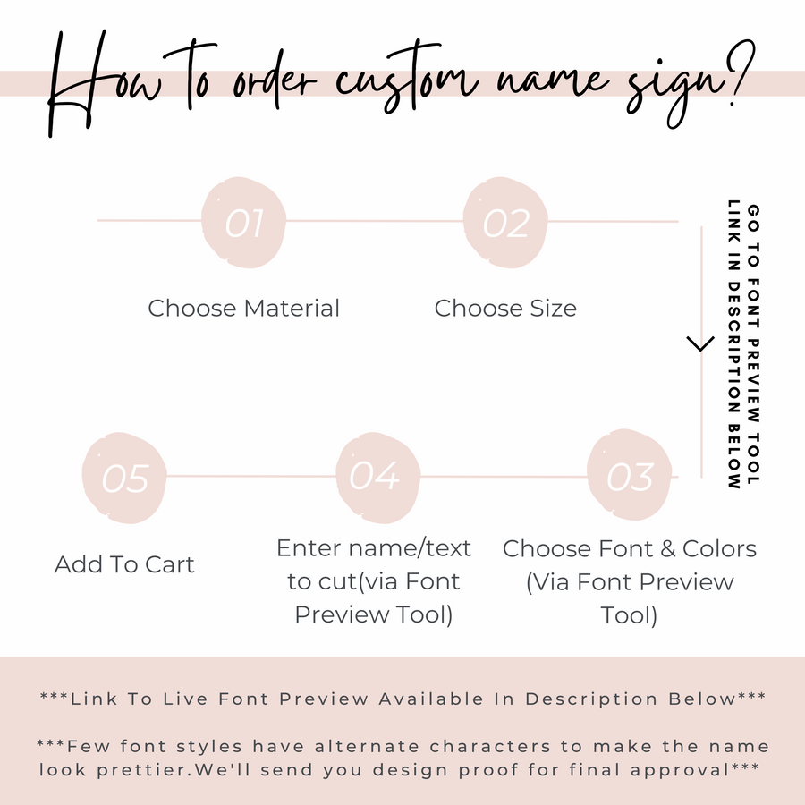 Design your baby room name sign with live font preview tool made in australia