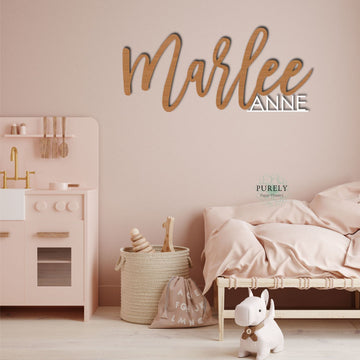 Create personalised wood signs in wood with our online font preview tool. Welcome your newborn baby with a cozy wooden sign | Made in Australia.