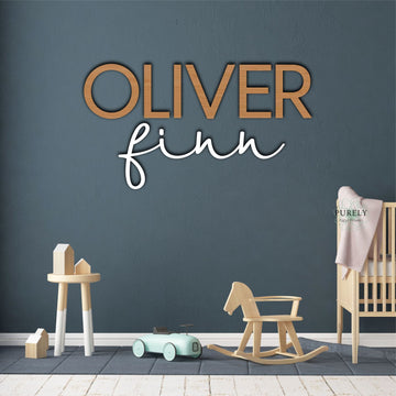 Large laser cut name plaque, perfect for nursery or playroom decor. 