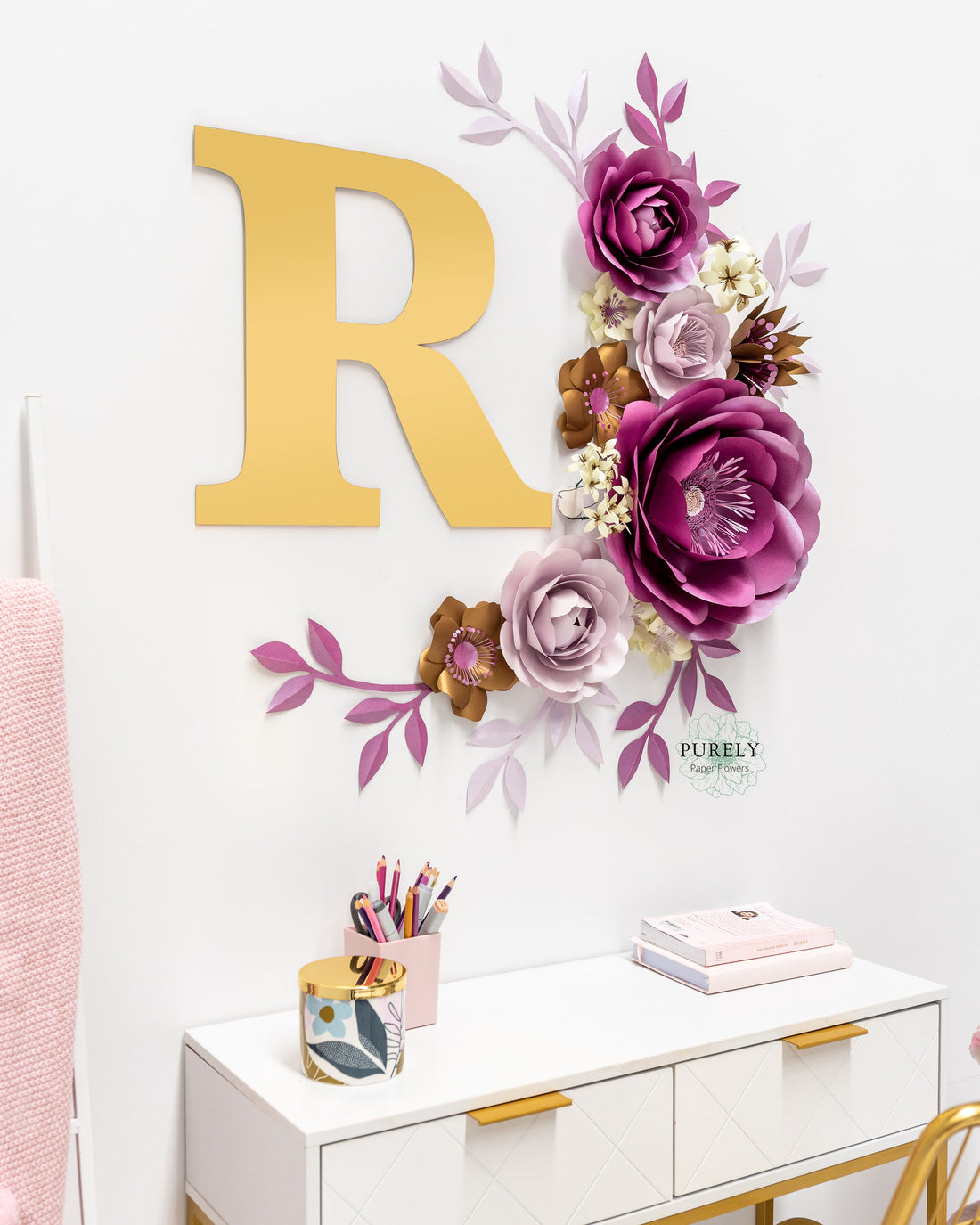 Premium AI Image | purple rose wall decor in the style of digital art tech  Generative AI