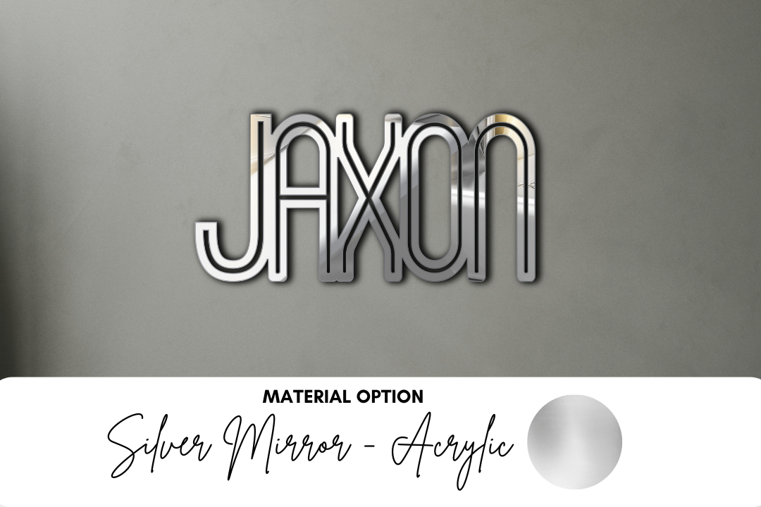 Acrylic silver Name Cutout boy nursery name sign Cutout