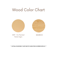 Bamboo Wood Name - Timber Name Sign - Script Name - Name Cutout Australia